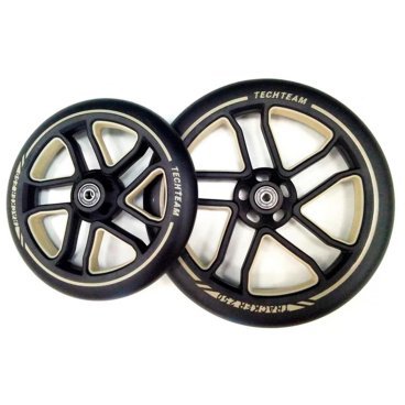 Фото Набор колес для самоката TechTeam, 2 колеса, 250 мм + 200 мм, 4 подшипника ABEC 9, 490039