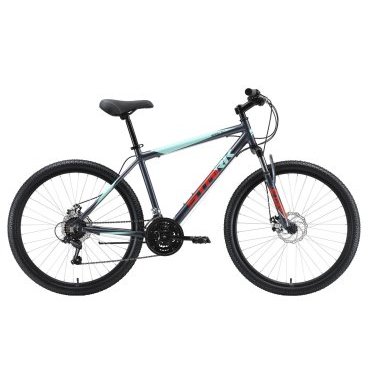 Горный велосипед Stark, Outpost 26.1 D, серый металлик/мятный/красный, 2023, HQ-0009948
