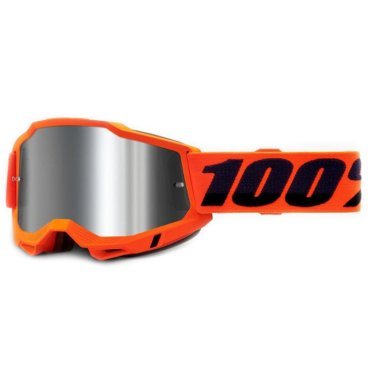 Фото Веломаска 100% Accuri 2 Goggle Neon Orange / Mirror Silver Lens, взрослые, 50221-252-05