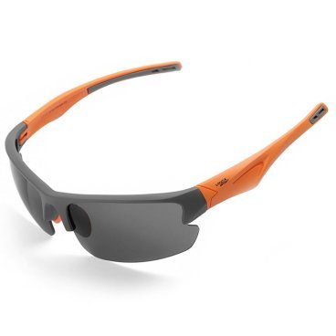 Очки велосипедные Vinca Sport, матово-серая с оранжевым оправа с серыми линзам, VG 067 grey/orange