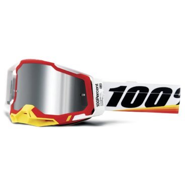 Веломаска 100% Racecraft 2 Goggle Arsham Red / Mirror Silver Lens, 50010-00016