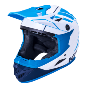 Шлем KALI Full Face DH/BMX KALI Zoka YOUTH, 6 отверстий, Mat Wht/Blu/Nvy (белый-синий-голубой), ABS, 02-10620142