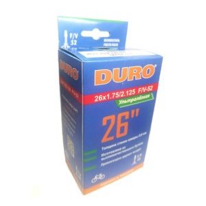 Камера велосипедная DURO, 26x1,75/2,125, 47/57-559, легкая, F/V 52мм, DHB01050